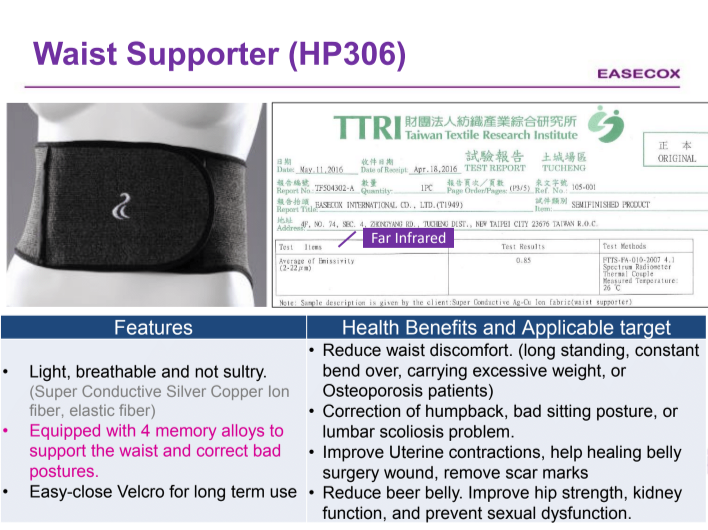 Super Conductive Metallic Ion Waist Supporter