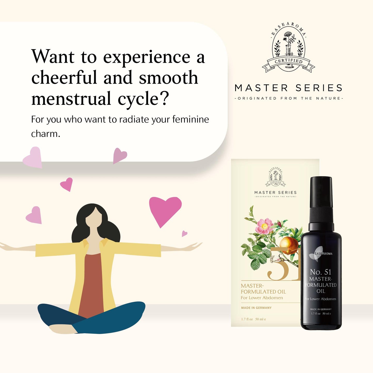 Easearoma Master Series No. 51 For Women Formulated Oil Premium Essential Oil German Aromatherapy Healthcare Wellness